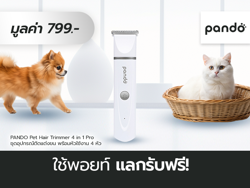 pando: รับฟรี pando pet hair trimmer 4 in 1 pro มูลค่า 799 บาท